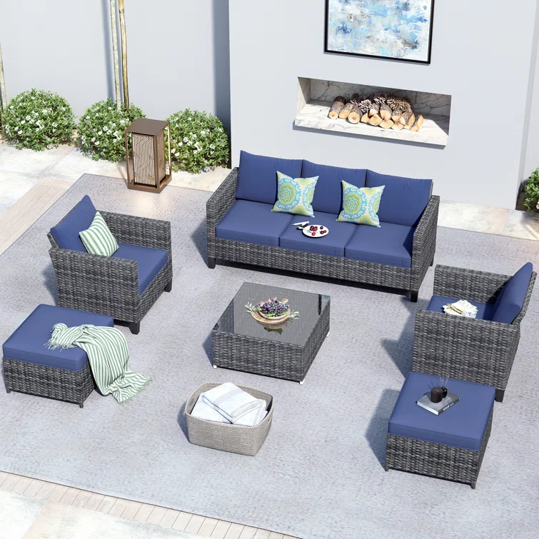 5 - Person Outdoor Seating Group with Cushions<!-- --> <!-- -->(Set of 6)