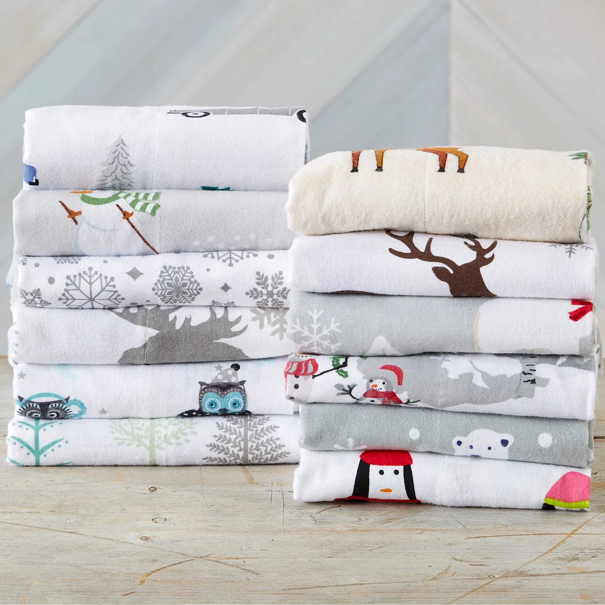 Linery & Co. Winter Turkish Cotton Double-Brushed Flannel Bed Sheet Set