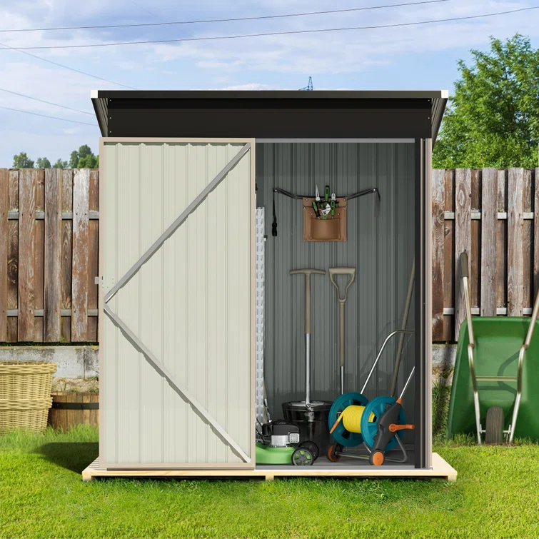 5.0 ft. W x 2.5 ft. D Galvanized Steel Lean-to Storage Shed