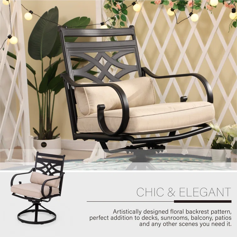 Alyah 6 - Person Rectangular Outdoor Dining Set with Cushions