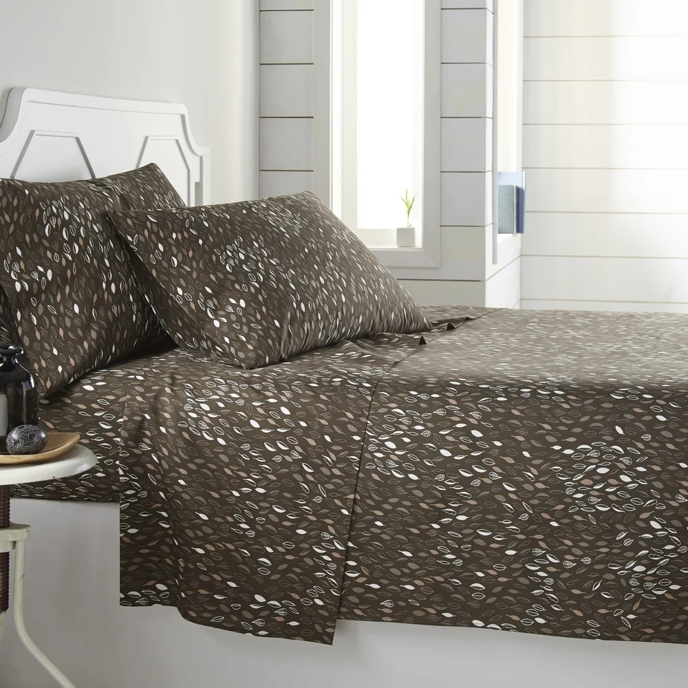 Vilano Choice Ultra-soft Deep Pocket Botanical 4-piece Printed Bed Sheet Set