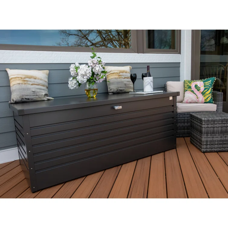 LeisureTime 210 Gallon Water Resistant Metal Deck Box with Lock