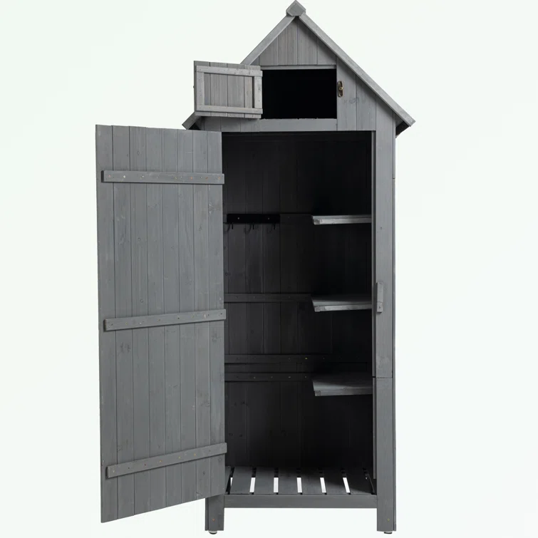 2 ft. W x 2 ft. D Solid Wood Vertical Tool Shed