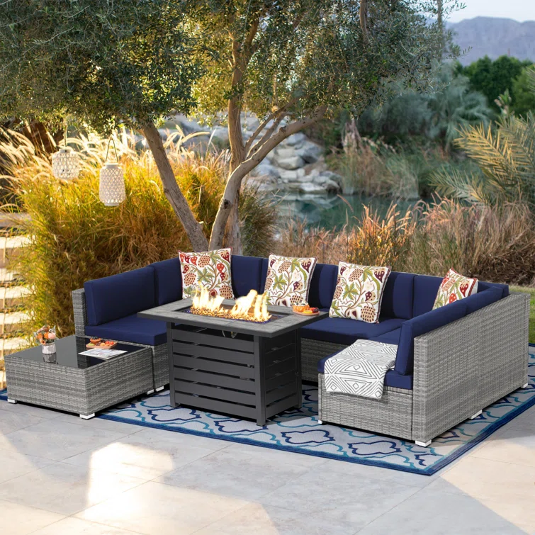 Sanjaya 6 - Person Outdoor Seating Group with Cushions