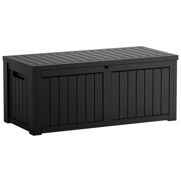 Water Resistant Outdoor Storage Deck Box in Black