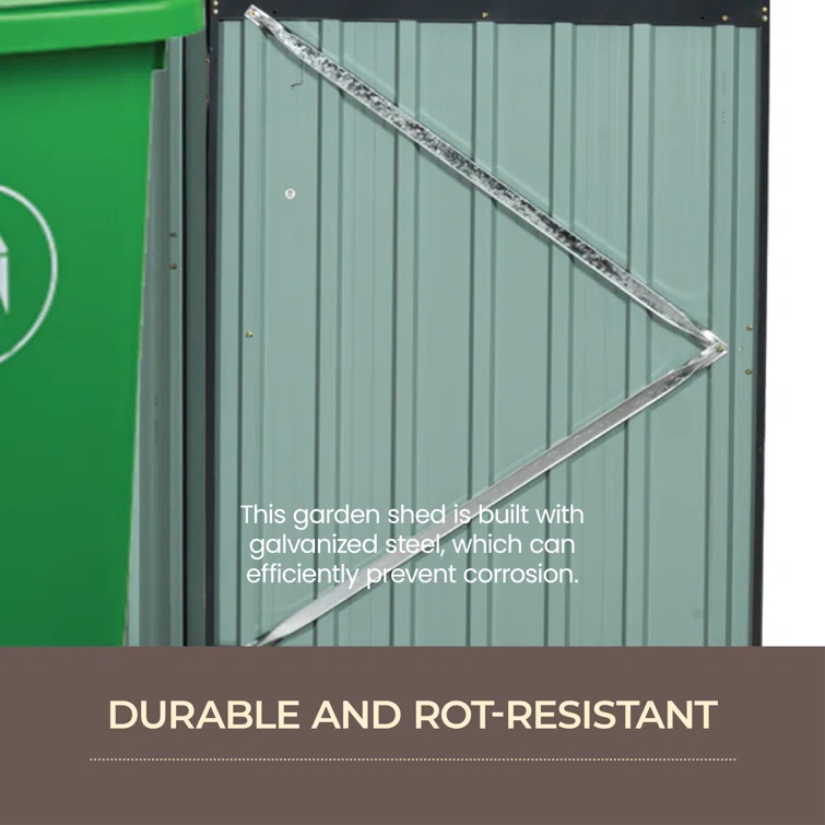 8 ft. W x 3 ft. D Stainless Steel Horizontal Garage Shed