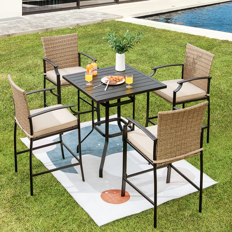 4 - Person Square Outdoor Dining Set with Cushions