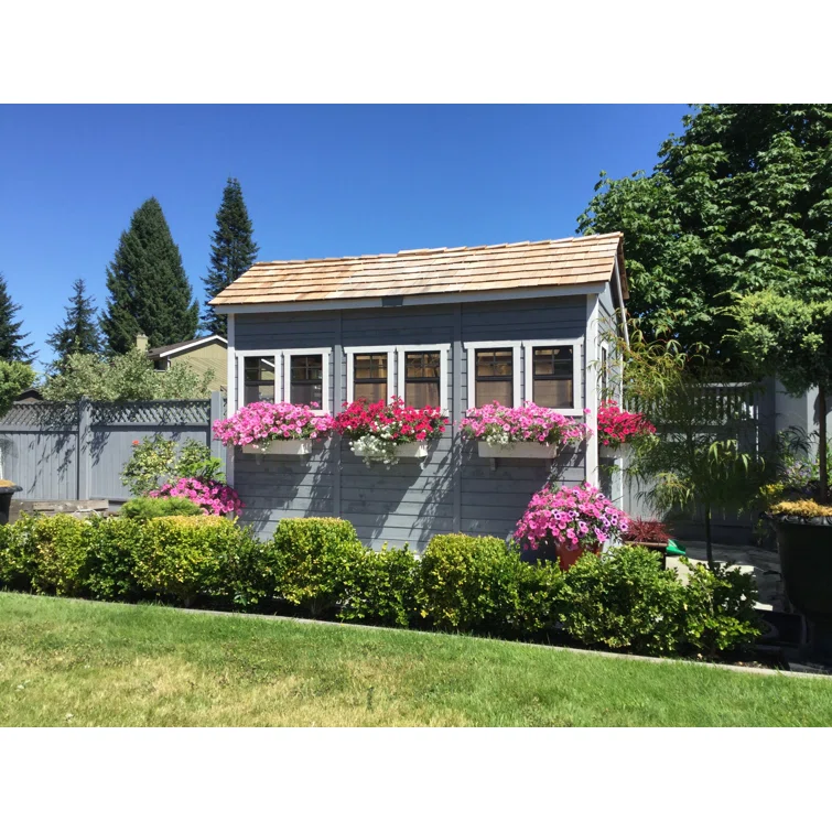 12 ft. W x 12 ft. D Cedar Wood Sunshed Garden Shed