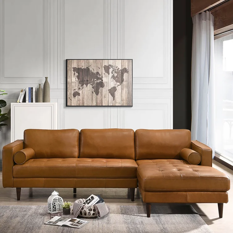 Tellson 2 - Piece Leather Sectional