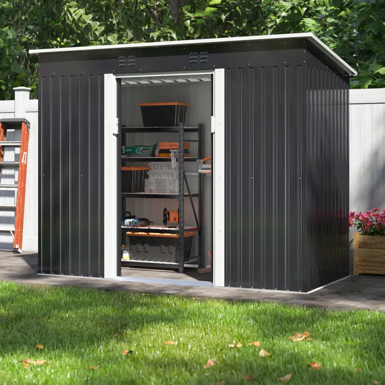 9 ft. W x 4 ft. D Metal Lean-To Storage Shed