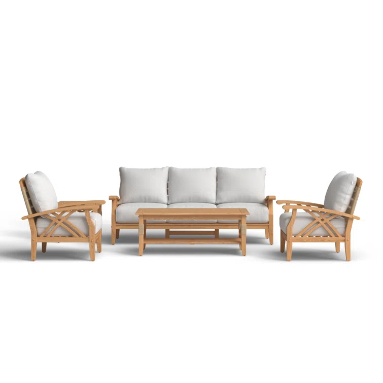 Cotesfield 5 - Person Teak Outdoor Seating Group with Cushions