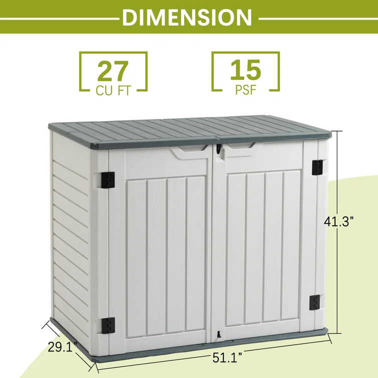 4.25 ft. W x 2.4 ft. D Resin Horizontal Storage Shed