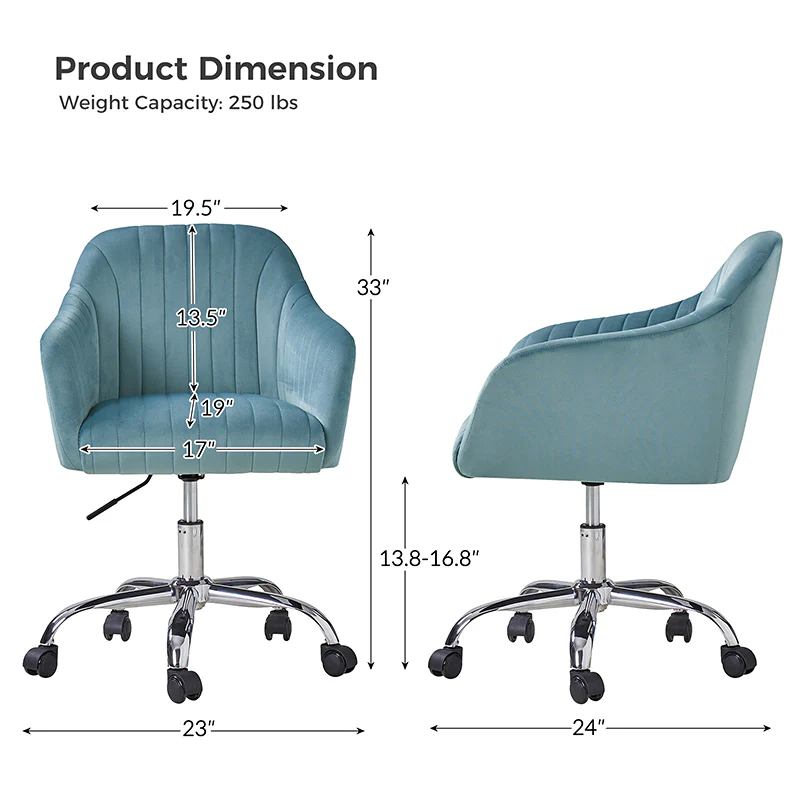 Theo Modern Velvet Task Chair with Tufted Back