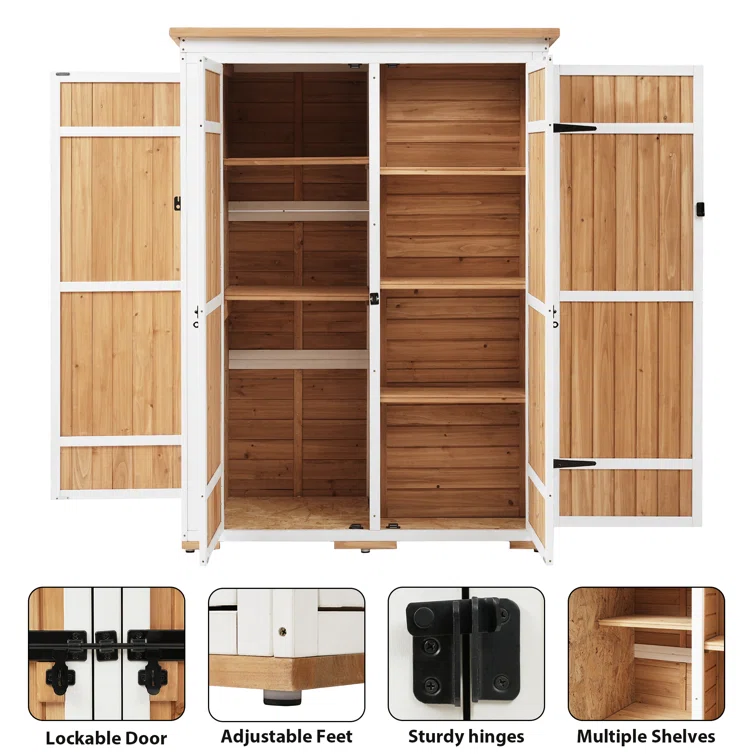 4 ft. W x 2 ft. D Solid Wood Vertical Storage Shed