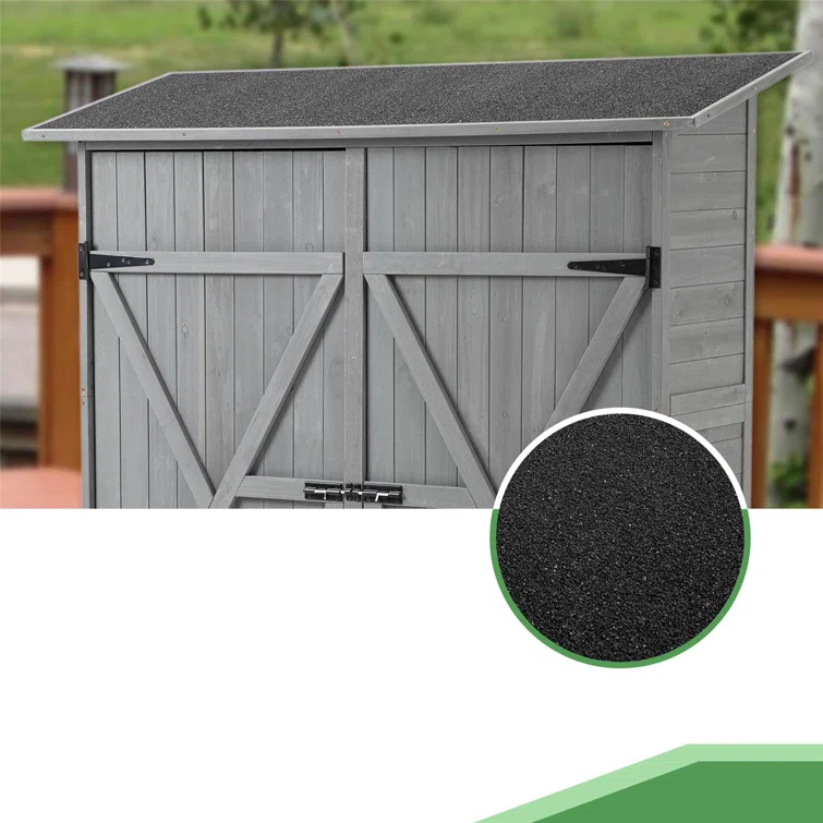 Outdoor 4 ft. 5 in. W x 1 ft. 5in. D Solid Wood Lean-to Storage Shed
