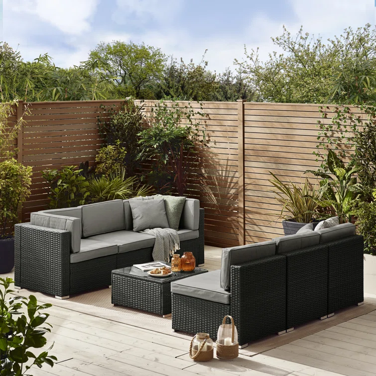 Miacomet Modular Garden Sofa and Table PE Rattan for Modern Gardens and Patios (Cover Included)