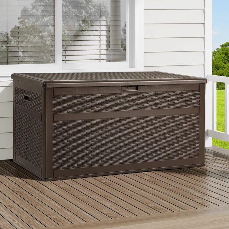Edrosie Inc 233 Gallons Water Resistant Resin Lockable Deck Box