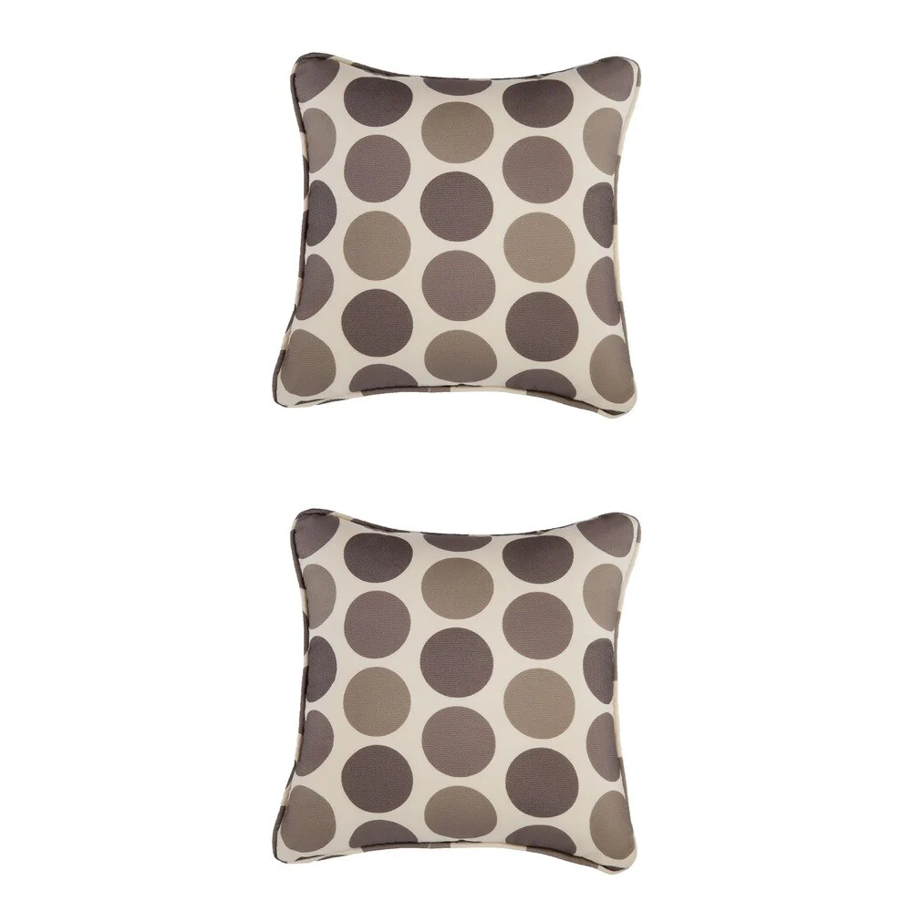 Waterproof Brown Dots Spotted Scatter Cushion Cover Square Throw Pillowcase (Set of 2)