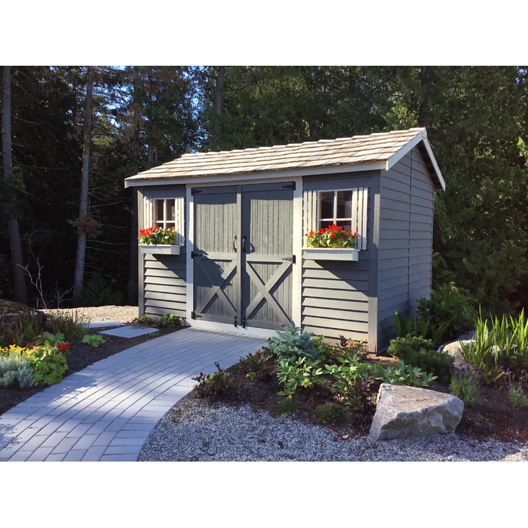 Longhouse 16 ft. W x 10 ft. D Western Red Cedar Wood Storage Shed