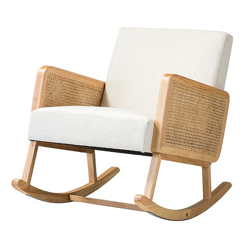 Yamat Velvet Rocking Armchair with Cane Arms