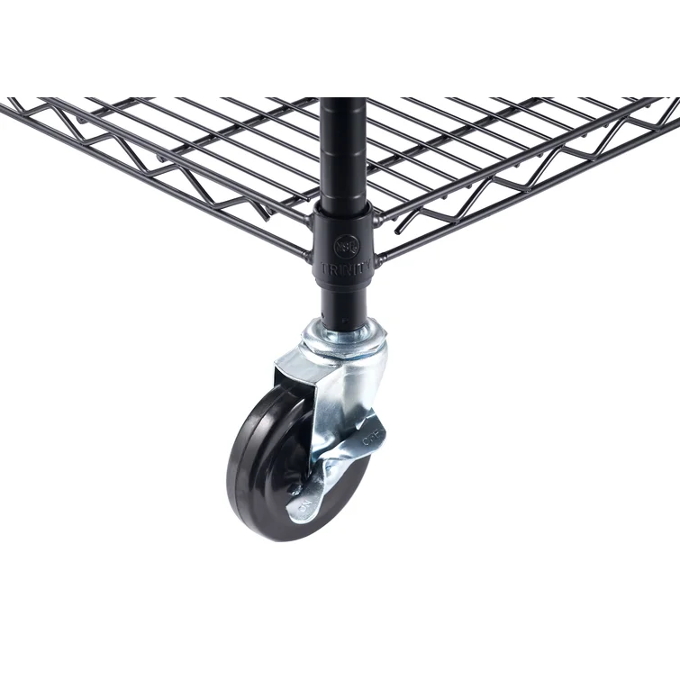 48" W x 24" D x 72" H 5 Tier Wire Shelving with Wheels