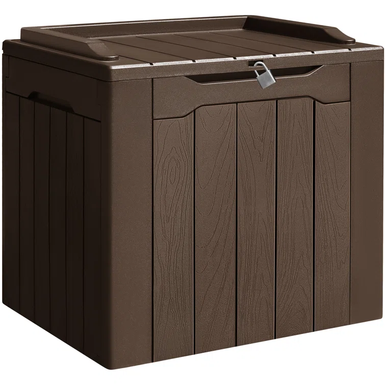 GUNJI 22.04'' W 28 Gallons Water Resistant Resin Lockable Deck Box