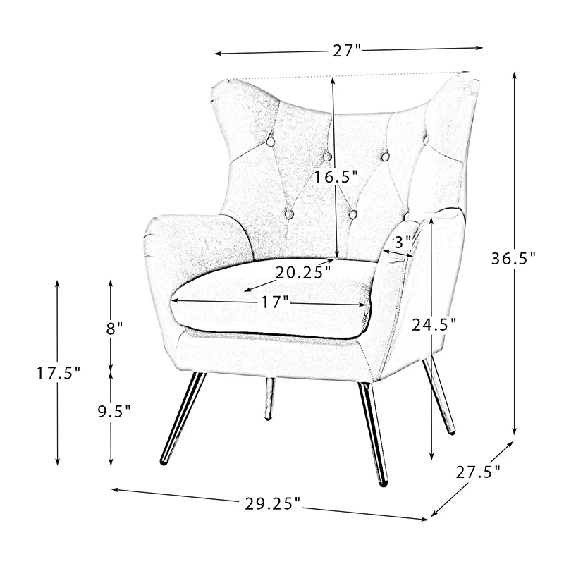Isabelle Wingback Velvet Armchair