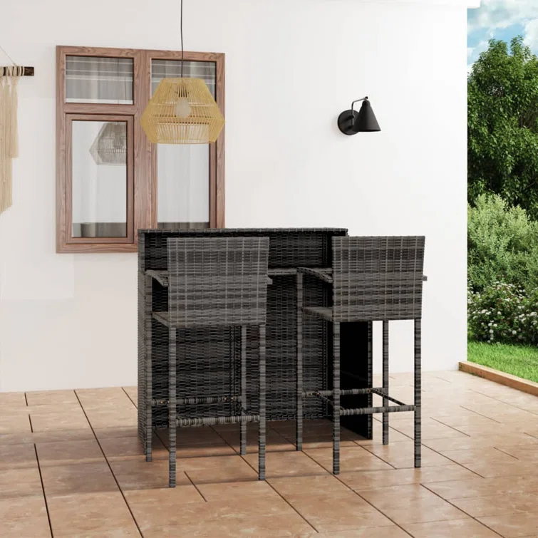 Patio Bar Set Bar Table and Stools Patio Furniture Set Conversation Set