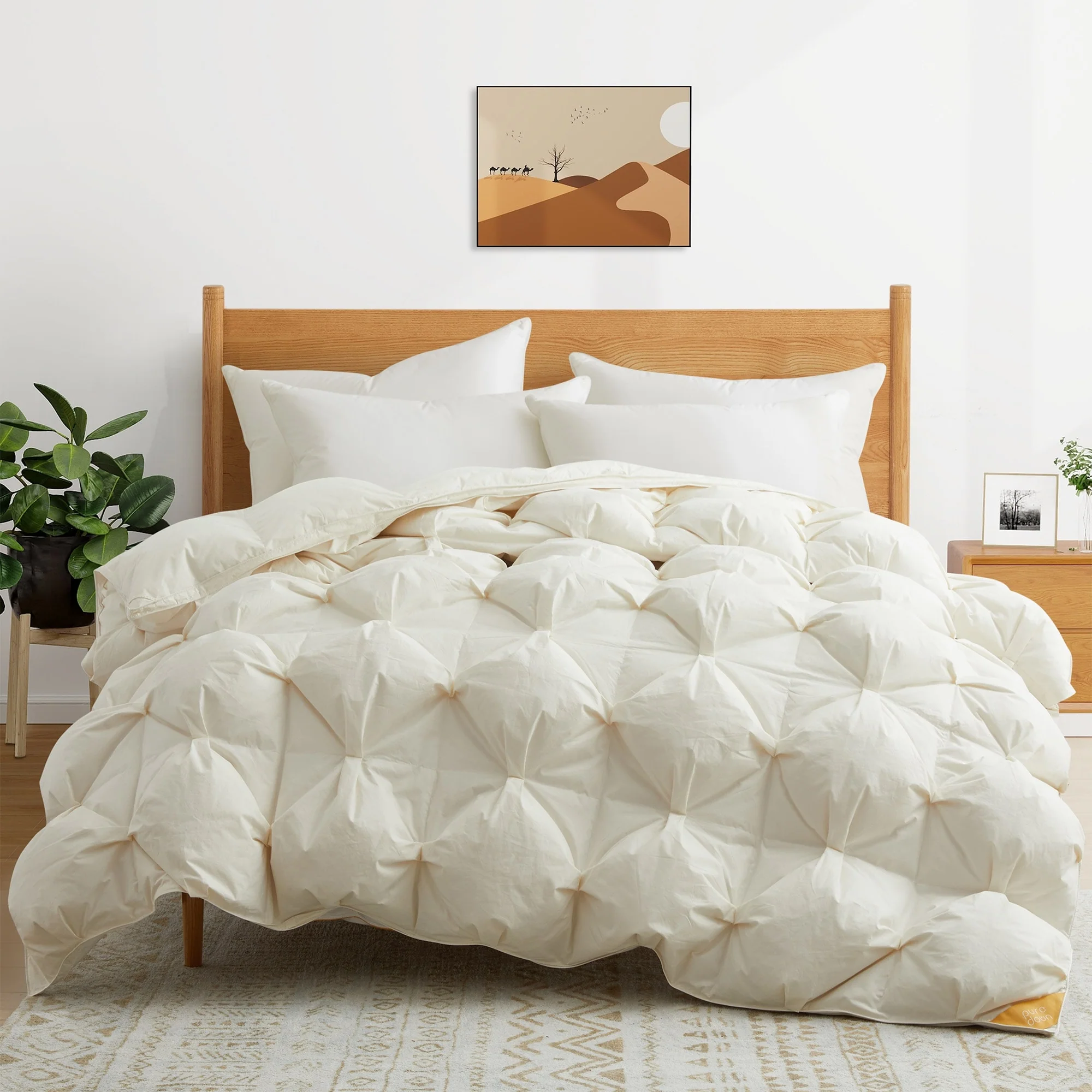 Luxury 800 Fill Power Organic Cotton White Goose Down Comforter Duvet Insert