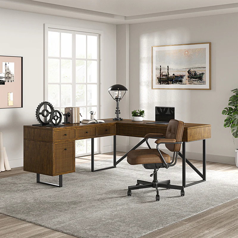 Bertrame L Shape Lift Top Office Desk