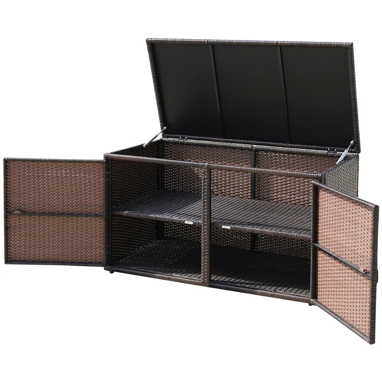 FORCLOVER 45'' W 88 Gallons Wicker Deck Box