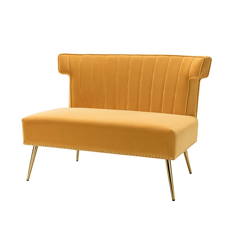 Megara Velvet Armless Wingback Loveseat