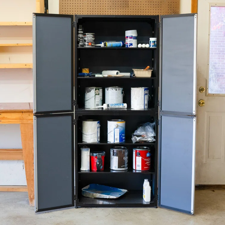 2 Piece Aluminum Garage Storage Cabinet