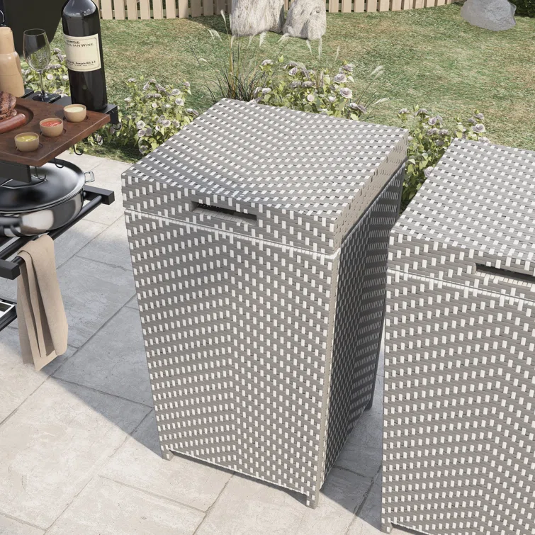 Enitial Lab 18.25'' W 35 Gallons Water Resistant Deck Box in Gray/White<!-- --> <!-- -->(Set of 2)