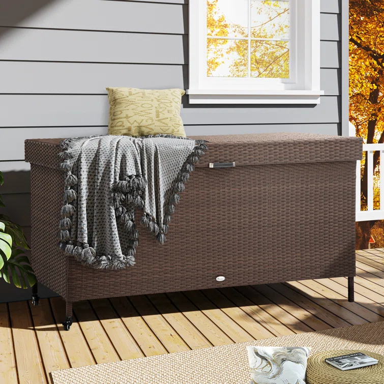 YITA 200 Gallon Outdoor Wicker Deck Box
