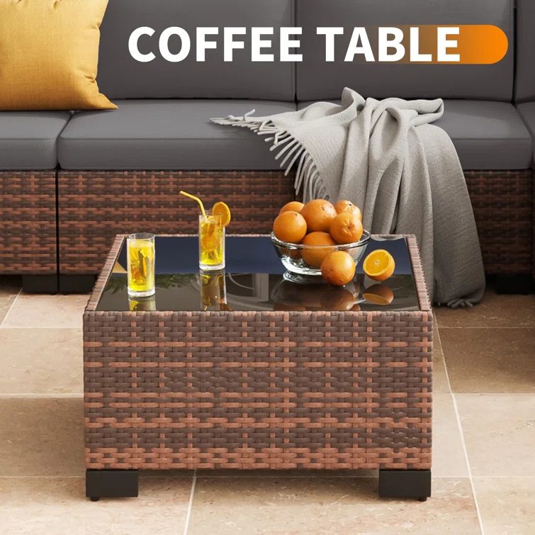 5 - Person Outdoor Rattan Sectional Seating Group With Cushions