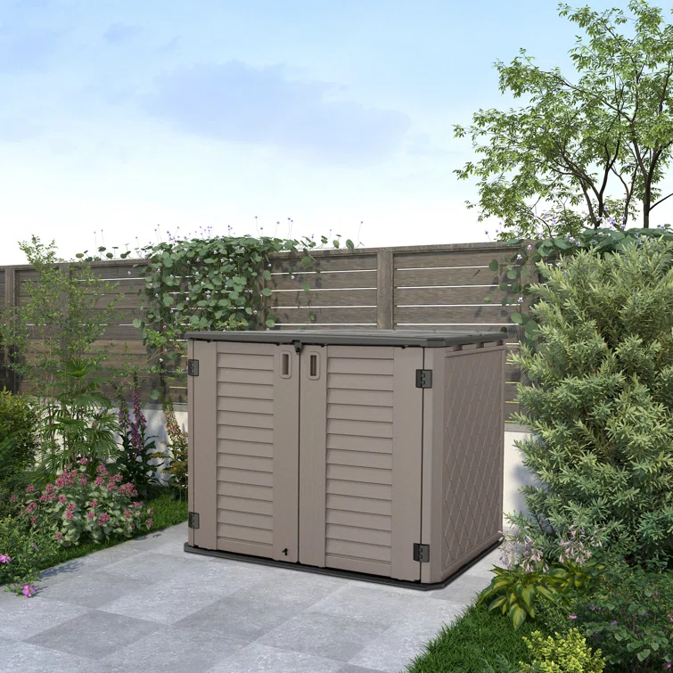 4 ft. W x 4 ft. D Metal Garbage Shed