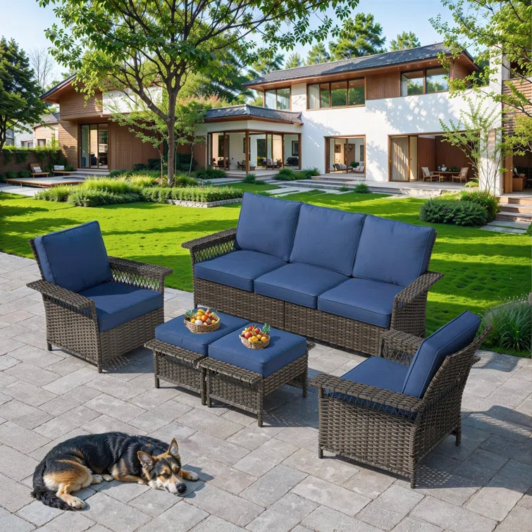 Buenhomino 5 - Person Outdoor Seating Group with Cushions