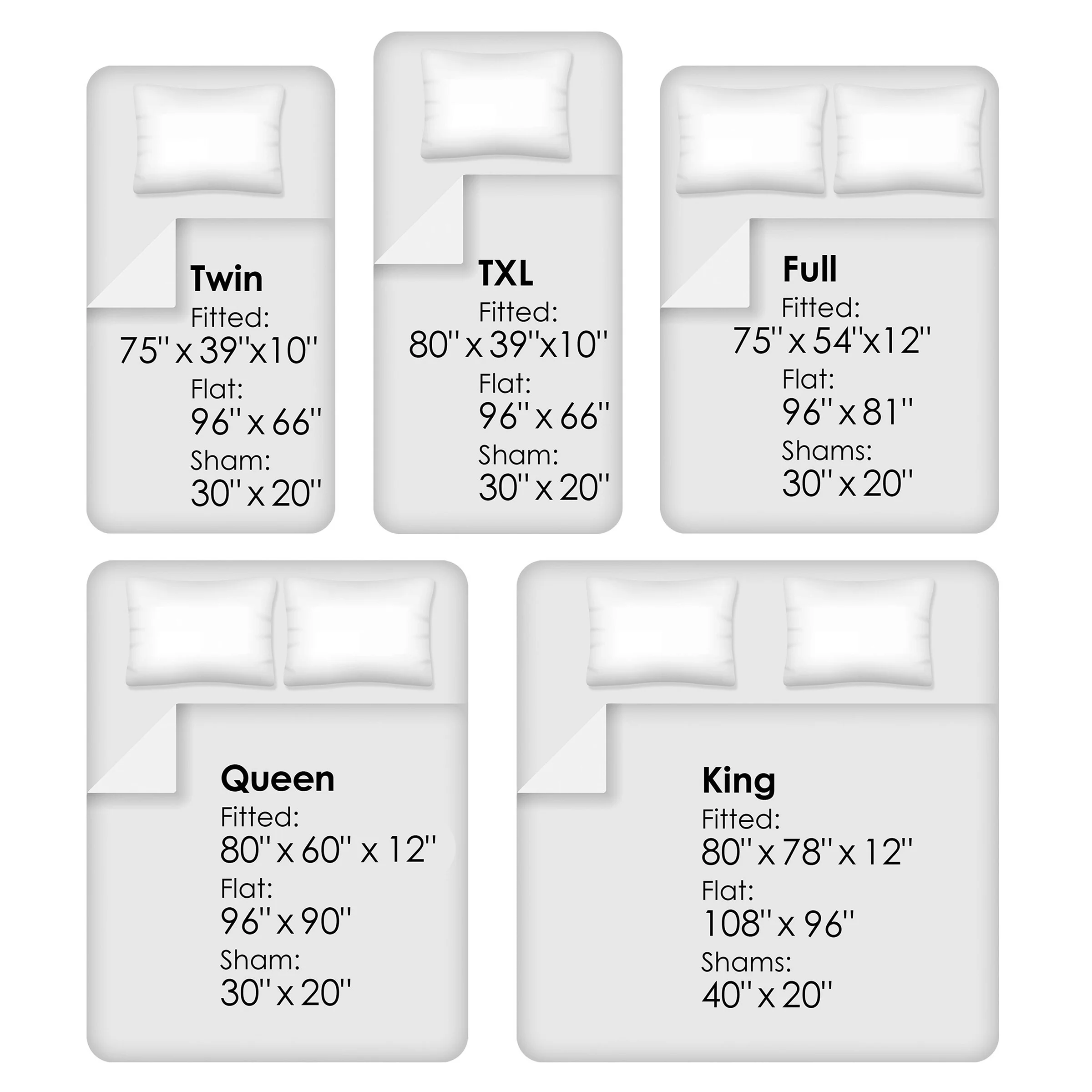 3-Piece Brushed Microfiber Sheet Set – Washable Fitted and Flat Twin XL Sheets Plus Pillowcase by Lavish Home (White)