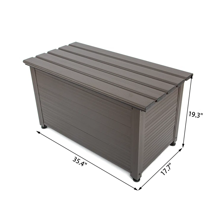TECSPACE 35.4'' W 53 Gallons Water Resistant Metal Lockable Deck Box