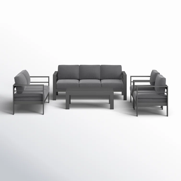 Brandtley Metal 7-Person Sofa Seating Group with Cushions