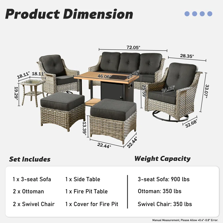 Emanuell 5 - Person Outdoor Seating Group with Cushions