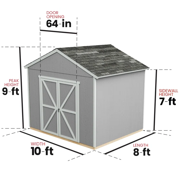 Rookwood 10 ft. W x 8 ft. D Wood Storage Shed With Floor