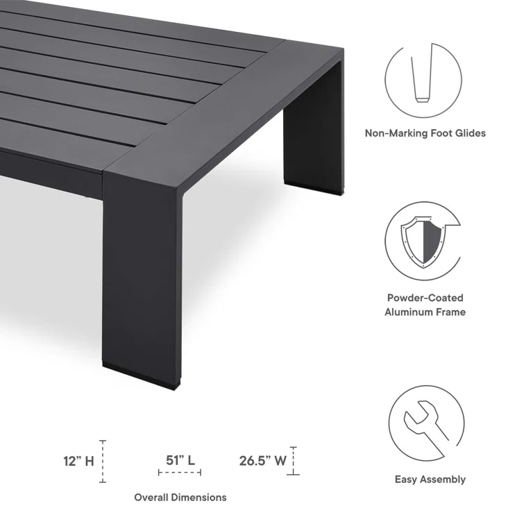 Modway Tahoe Outdoor Aluminum 4-piece Conversation Set with Coffee Table