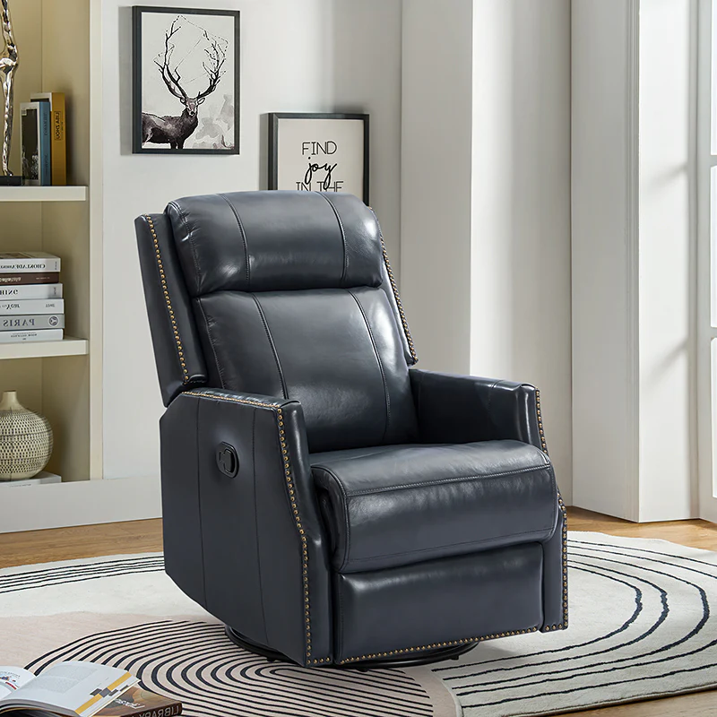 Epimetheus Genuine Leather Manual Swivel Recliner