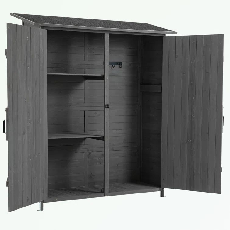 5 ft. W x 2 ft. D Solid Wood Vertical Tool Shed