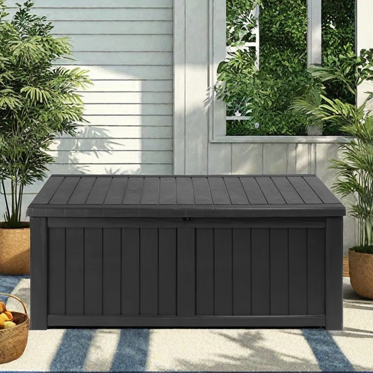 Edrosie Inc 121 Gallons Water Resistant Resin Lockable Deck Box