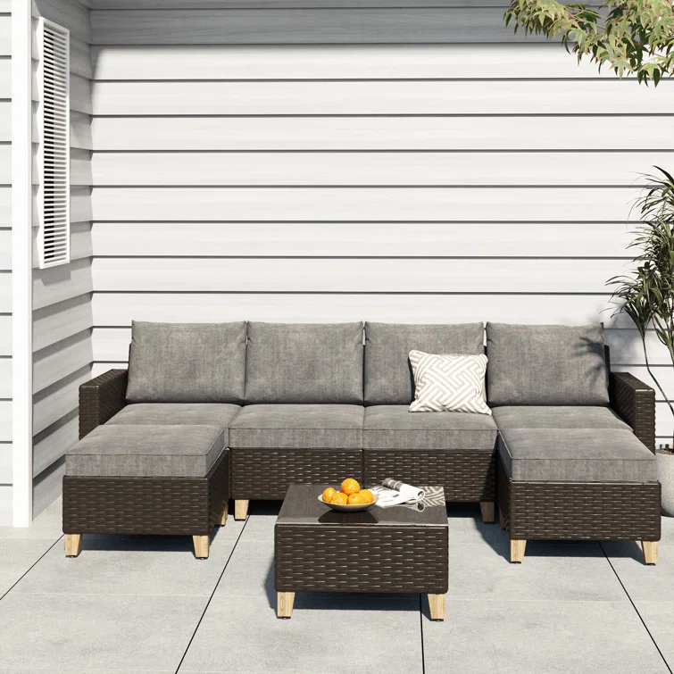 Melbourne 6 - Person Outdoor Seating Group with Cushions