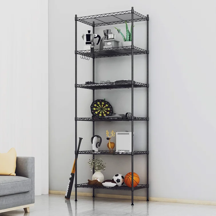 Ameela 63" H X 21" W x 12" D Storage Shelving Unit with Wheels, Leveling Feet