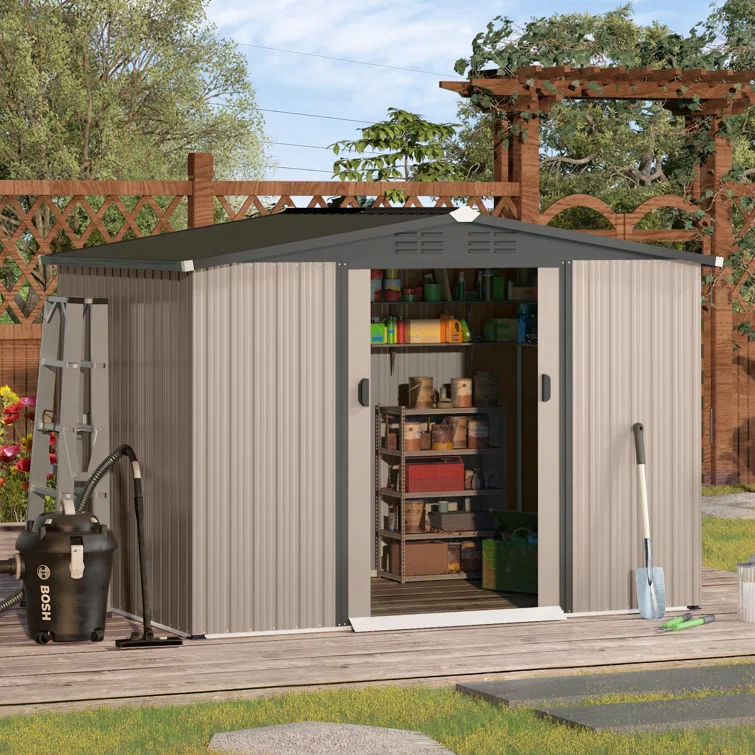 8 Ft. W x 6 Ft. D Metal Storage Shed